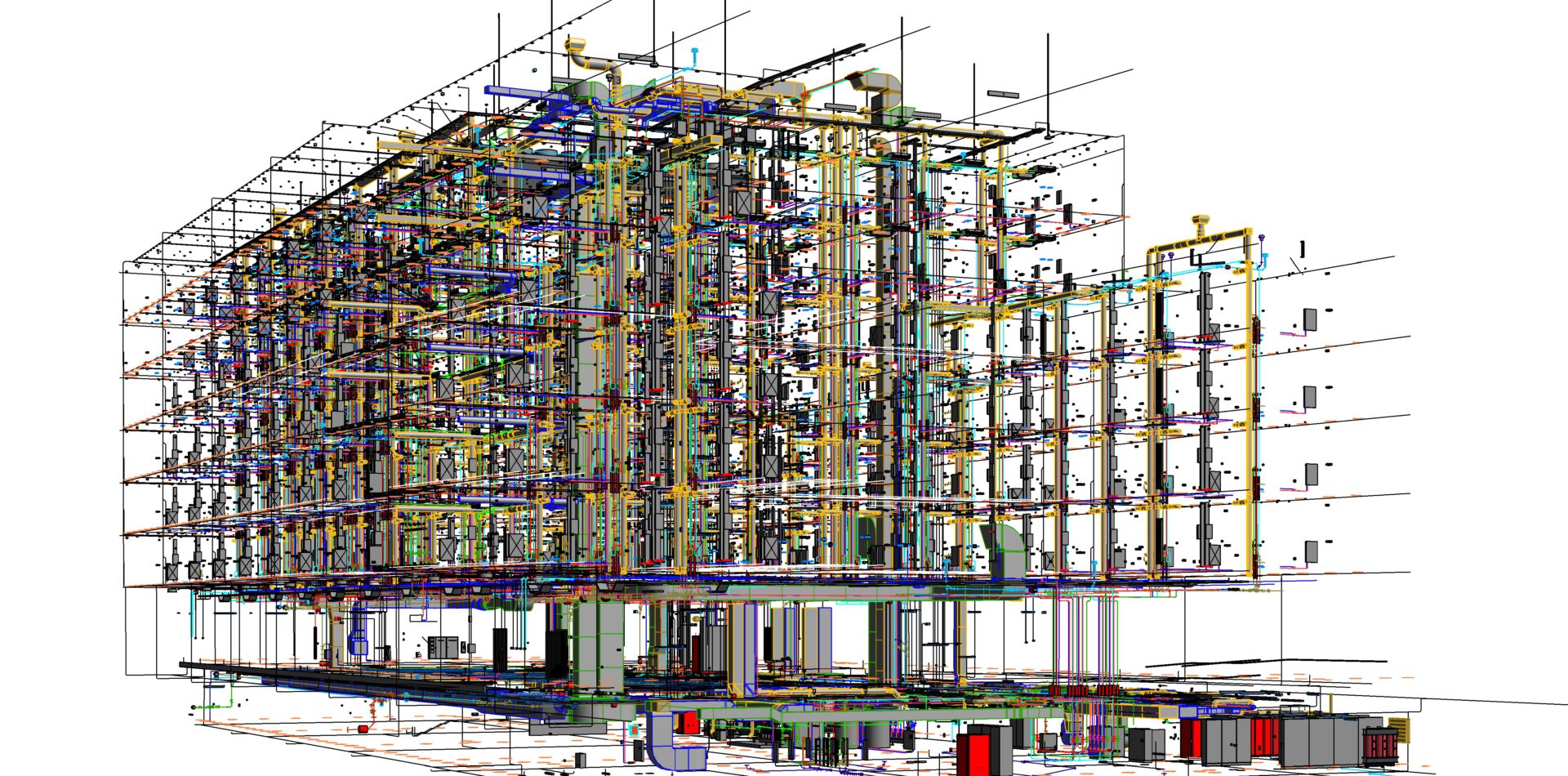 BIM-Modell des BaseCamp Dortmund mit Architektur und technischen Fachplanungen